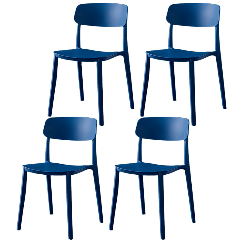 Sillas de comedor de plástico de estilo moderno, respaldo abierto, sillas laterales para cocina