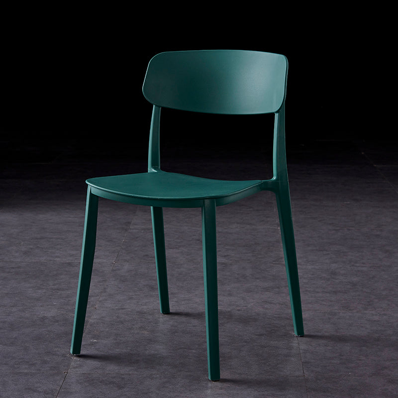 Chaises de salle à manger en plastique de style contemporain, chaises latérales de salle à manger à dossier ouvert pour la cuisine