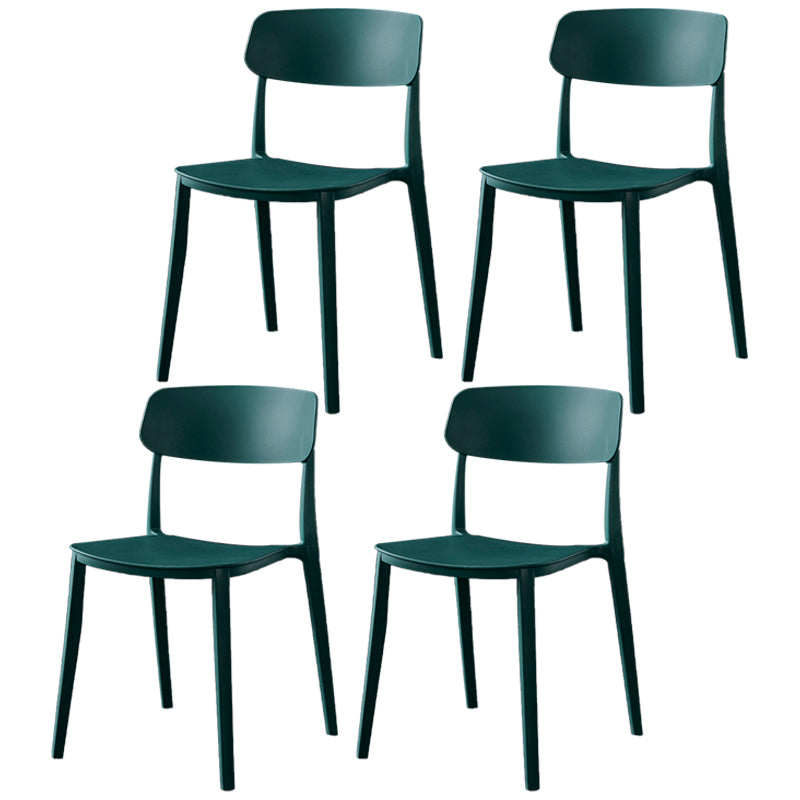 Sillas de comedor de plástico de estilo moderno, respaldo abierto, sillas laterales para cocina