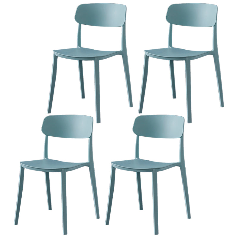 Sillas de comedor de plástico de estilo moderno, respaldo abierto, sillas laterales para cocina