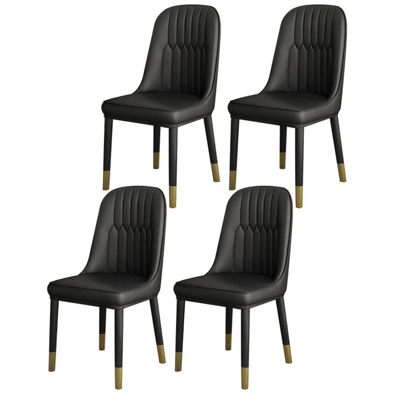 Chaise d'appoint scandinave à dossier solide, chaise de salle à manger rembourrée en métal