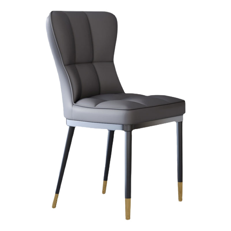 Chaise d'appoint scandinave à dossier solide, chaise de salle à manger rembourrée en métal