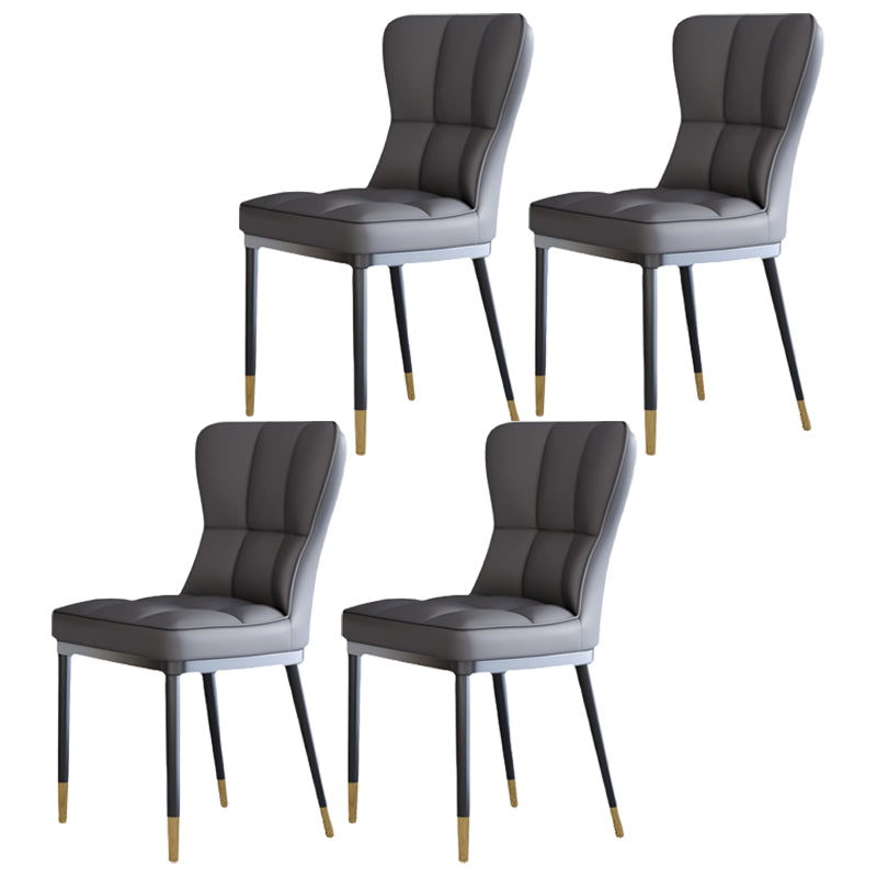 Chaise d'appoint scandinave à dossier solide, chaise de salle à manger rembourrée en métal