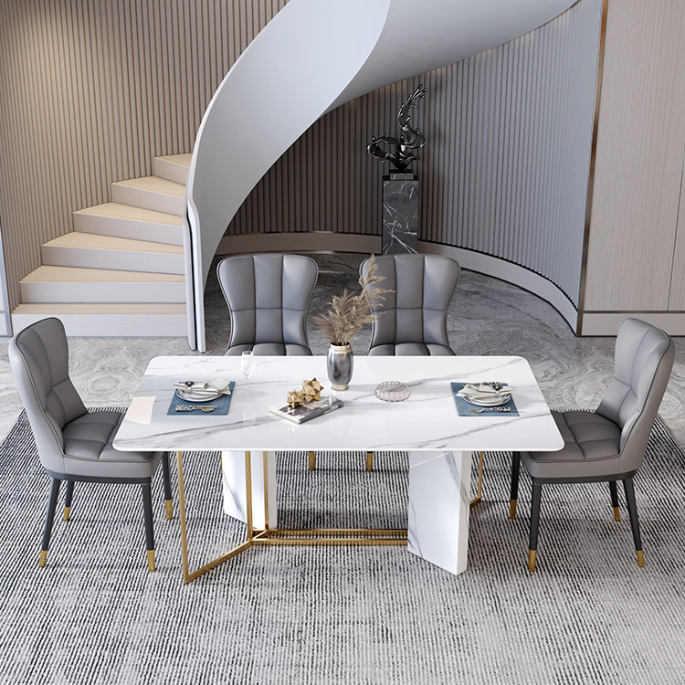 Silla lateral casera escandinava Silla de comedor tapizada de metal con respaldo sólido