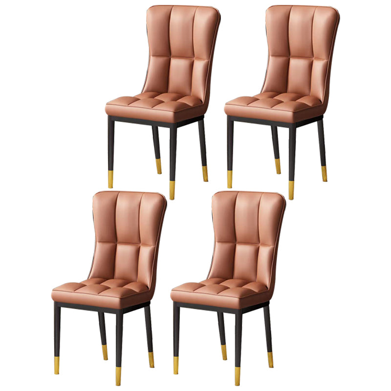 Chaise d'appoint scandinave à dossier solide, chaise de salle à manger rembourrée en métal