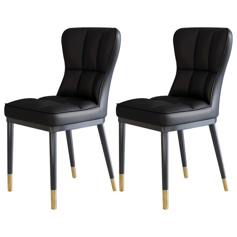 Chaise d'appoint scandinave à dossier solide, chaise de salle à manger rembourrée en métal