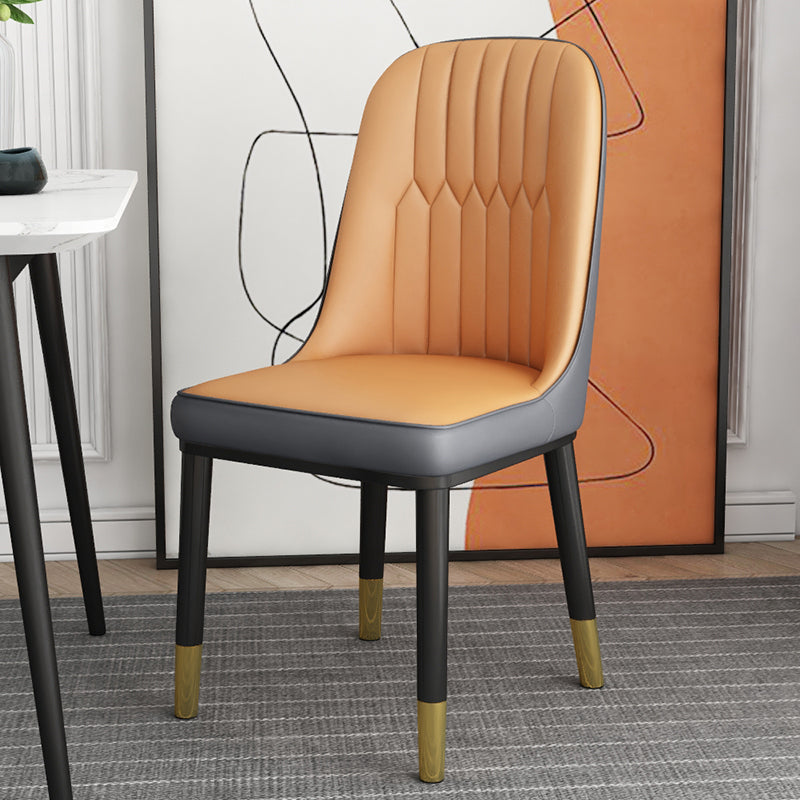 Chaise d'appoint scandinave à dossier solide, chaise de salle à manger rembourrée en métal