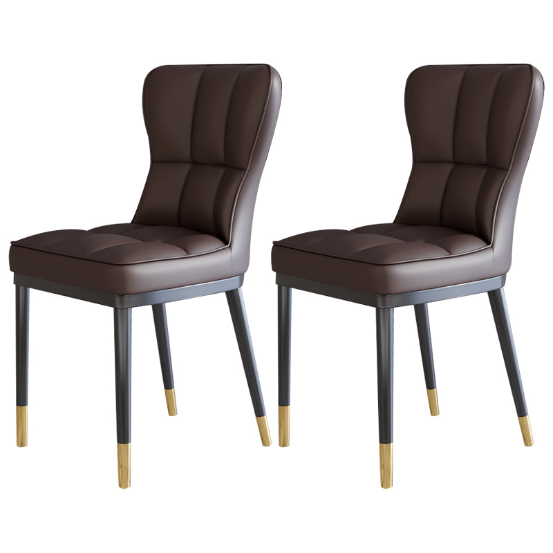 Chaise d'appoint scandinave à dossier solide, chaise de salle à manger rembourrée en métal