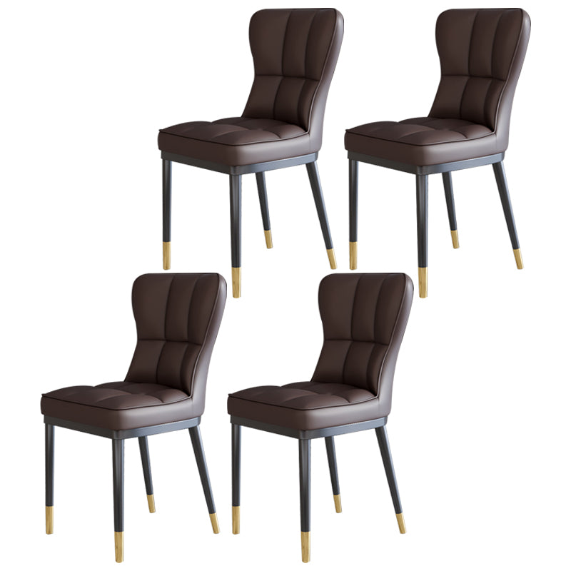 Chaise d'appoint scandinave à dossier solide, chaise de salle à manger rembourrée en métal