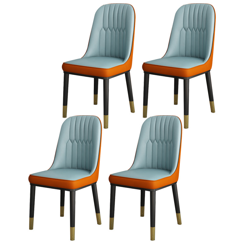 Chaise d'appoint scandinave à dossier solide, chaise de salle à manger rembourrée en métal