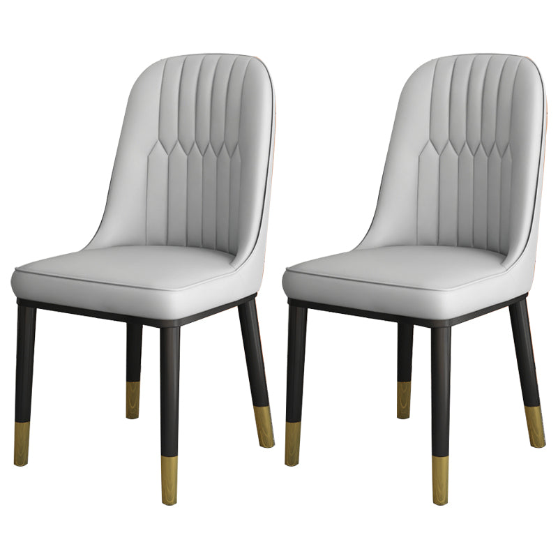 Chaise d'appoint scandinave à dossier solide, chaise de salle à manger rembourrée en métal