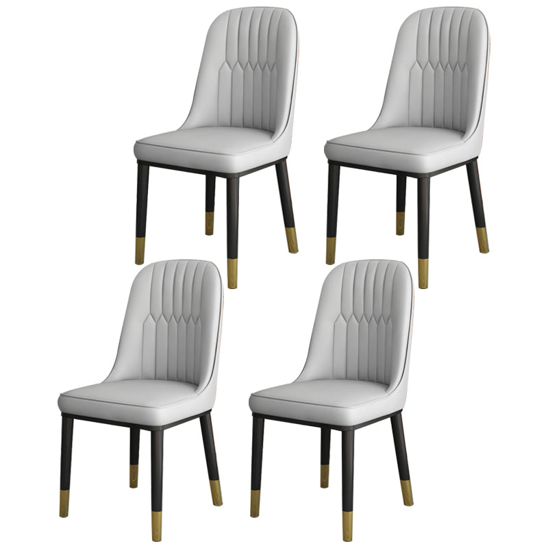Chaise d'appoint scandinave à dossier solide, chaise de salle à manger rembourrée en métal