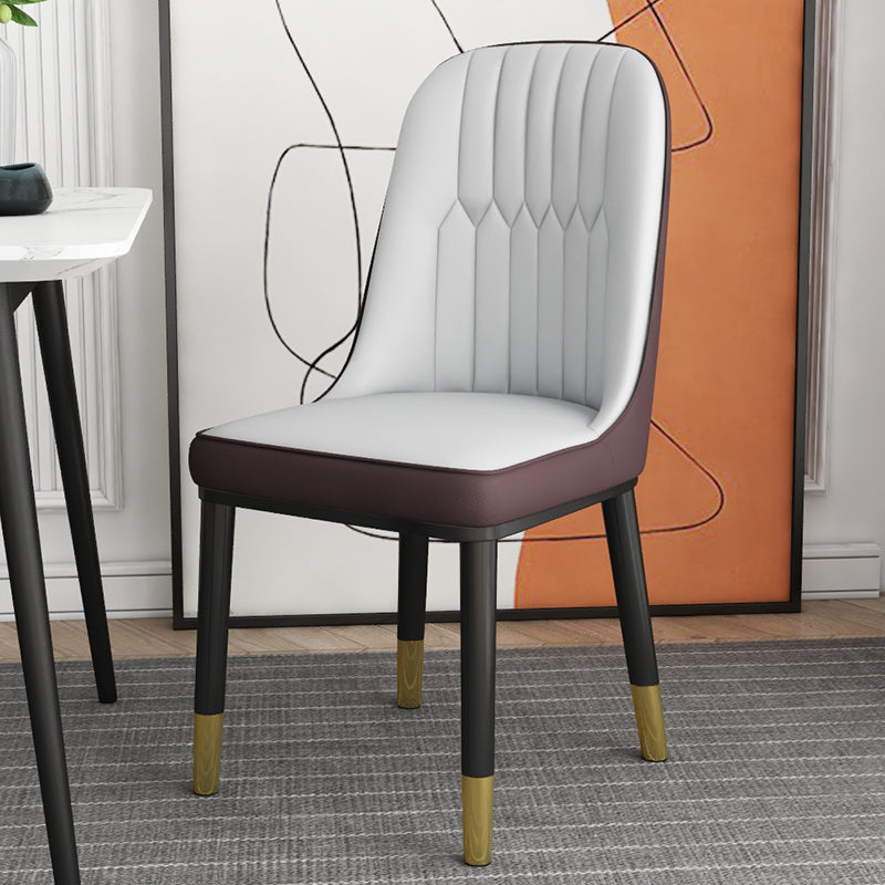 Chaise d'appoint scandinave à dossier solide, chaise de salle à manger rembourrée en métal