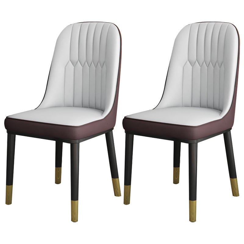 Chaise d'appoint scandinave à dossier solide, chaise de salle à manger rembourrée en métal