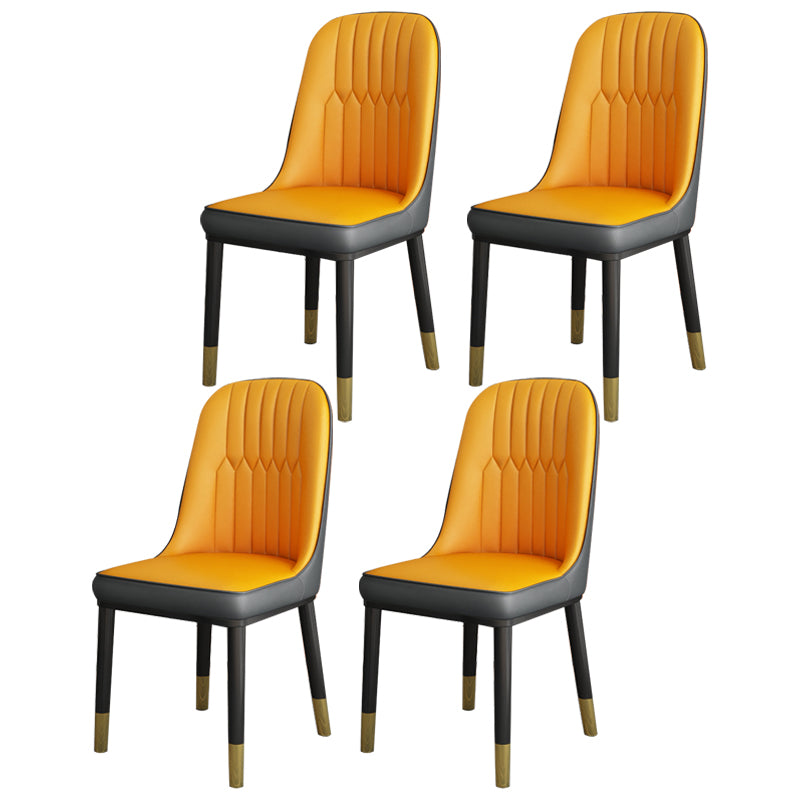 Chaise d'appoint scandinave à dossier solide, chaise de salle à manger rembourrée en métal