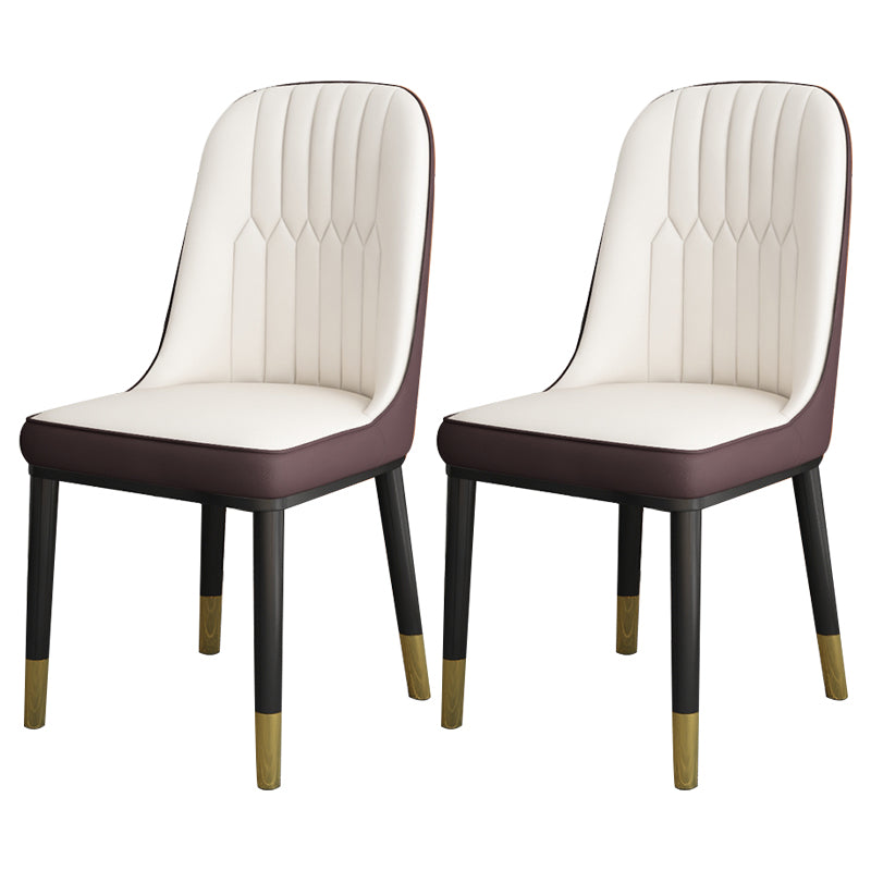 Chaise d'appoint scandinave à dossier solide, chaise de salle à manger rembourrée en métal