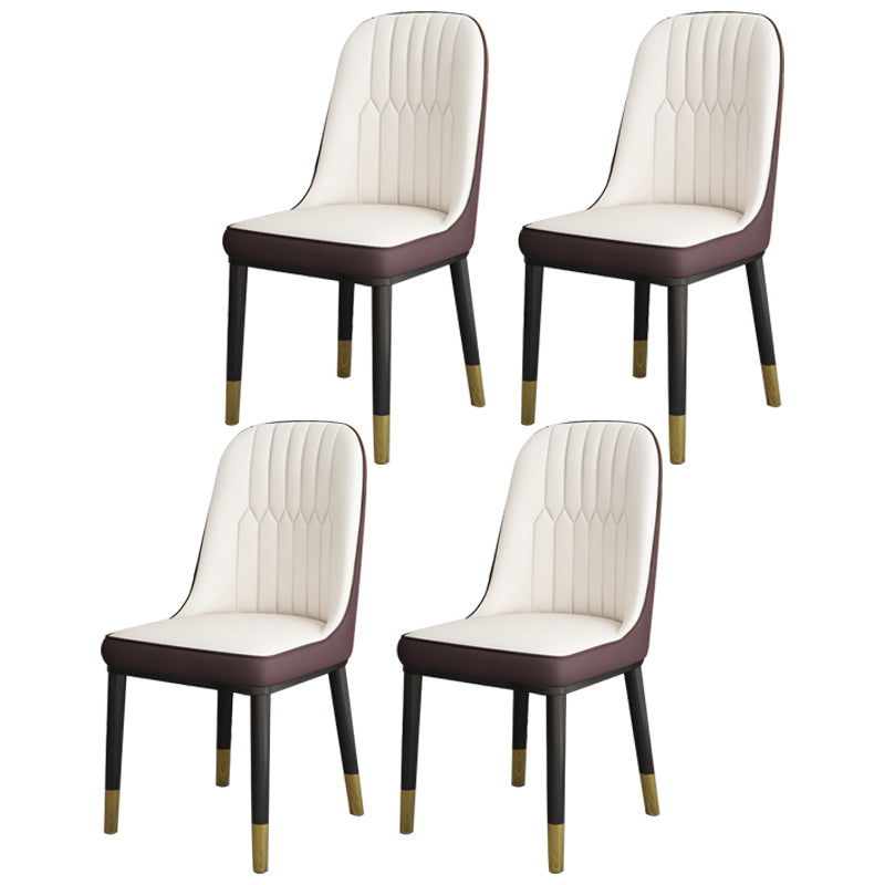 Chaise d'appoint scandinave à dossier solide, chaise de salle à manger rembourrée en métal