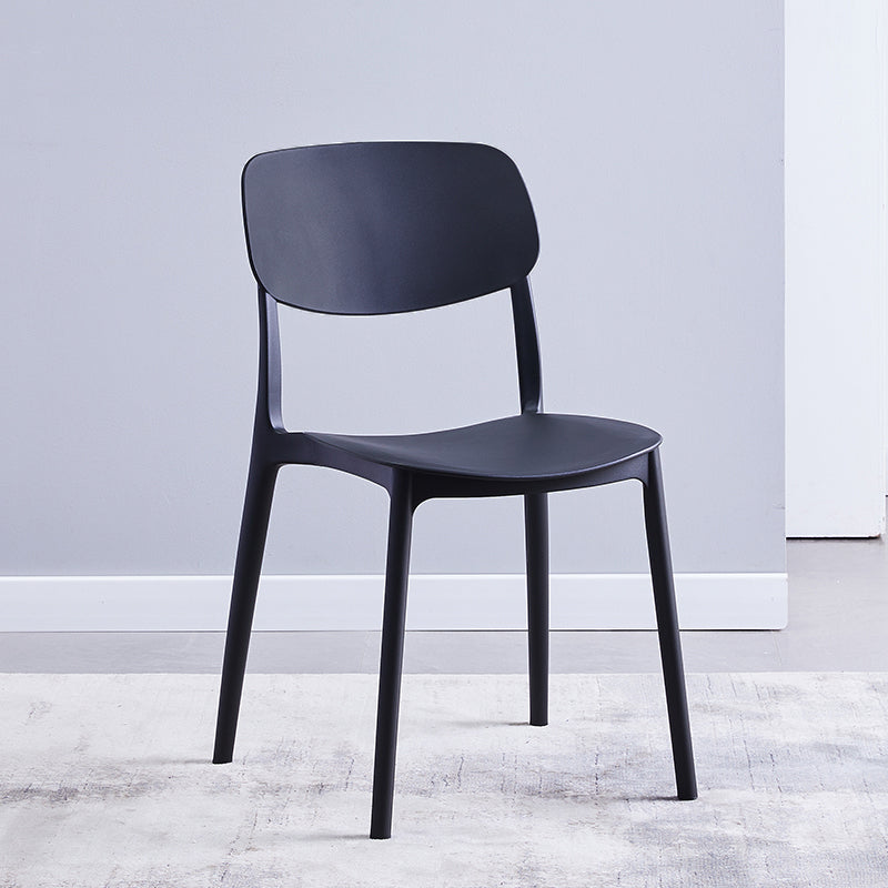 Chaises de salle à manger en plastique de style contemporain, chaise latérale de salle à manger à dossier ouvert pour la cuisine