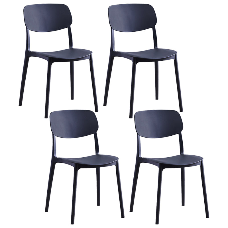 Sillas de comedor de plástico de estilo contemporáneo, respaldo abierto, silla lateral para cocina