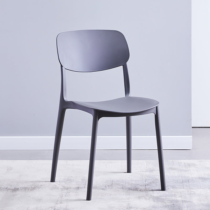 Sillas de comedor de plástico de estilo contemporáneo, respaldo abierto, silla lateral para cocina