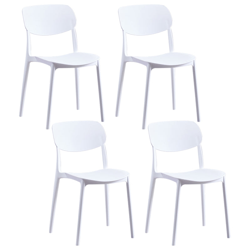 Sillas de comedor de plástico de estilo contemporáneo, respaldo abierto, silla lateral para cocina