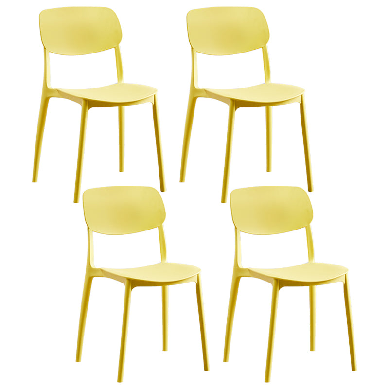 Sillas de comedor de plástico de estilo contemporáneo, respaldo abierto, silla lateral para cocina