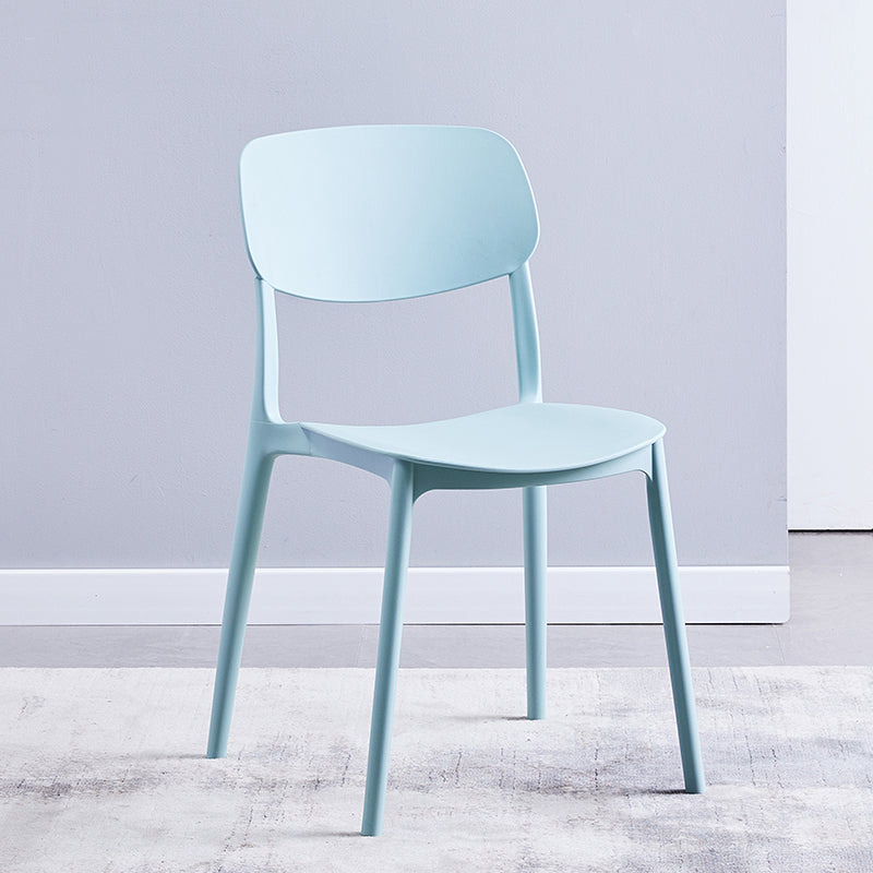 Sillas de comedor de plástico de estilo contemporáneo, respaldo abierto, silla lateral para cocina