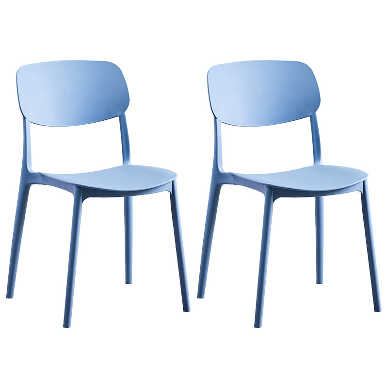 Sillas de comedor de plástico de estilo contemporáneo, respaldo abierto, silla lateral para cocina