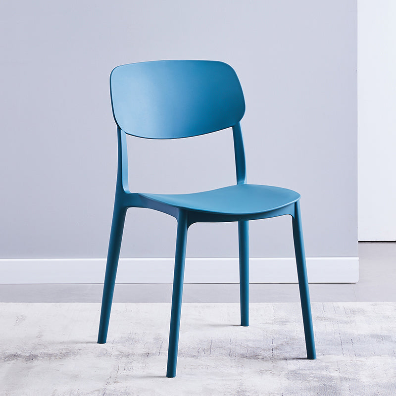 Sillas de comedor de plástico de estilo contemporáneo, respaldo abierto, silla lateral para cocina
