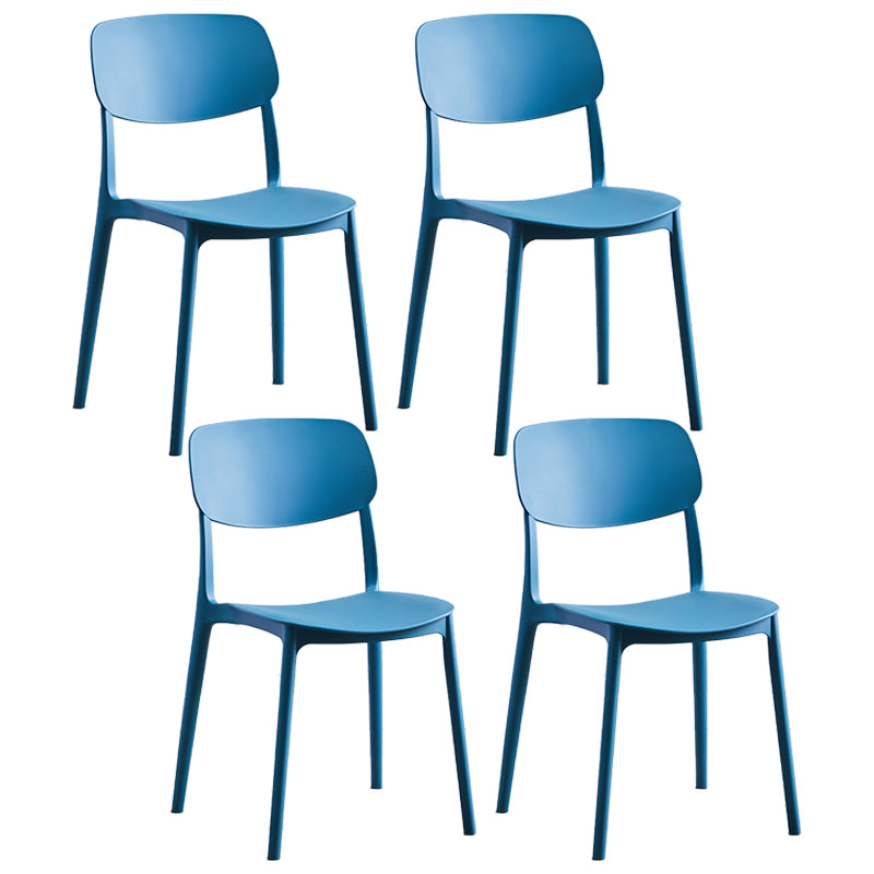 Sillas de comedor de plástico de estilo contemporáneo, respaldo abierto, silla lateral para cocina
