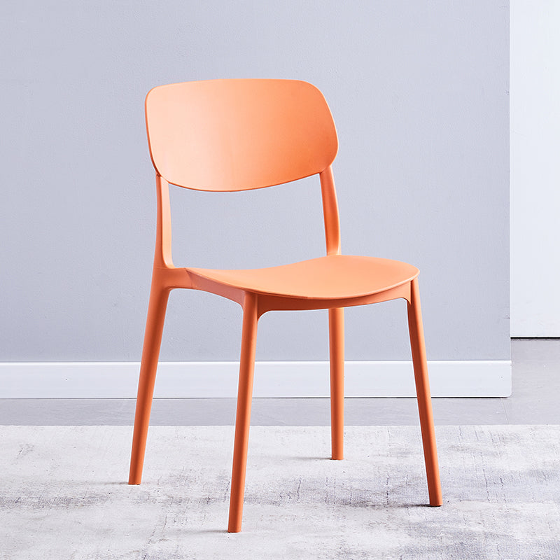 Chaises de salle à manger en plastique de style contemporain, chaise latérale de salle à manger à dossier ouvert pour la cuisine