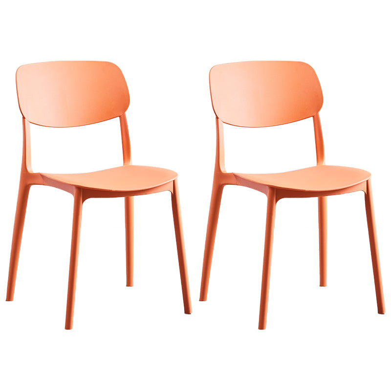 Sillas de comedor de plástico de estilo contemporáneo, respaldo abierto, silla lateral para cocina