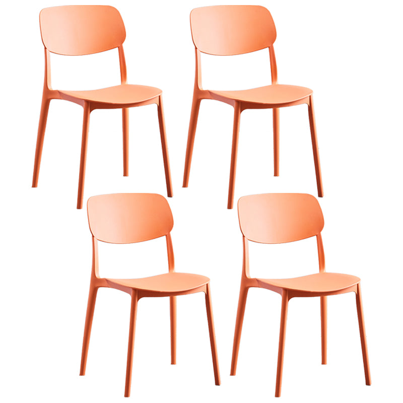 Sillas de comedor de plástico de estilo contemporáneo, respaldo abierto, silla lateral para cocina
