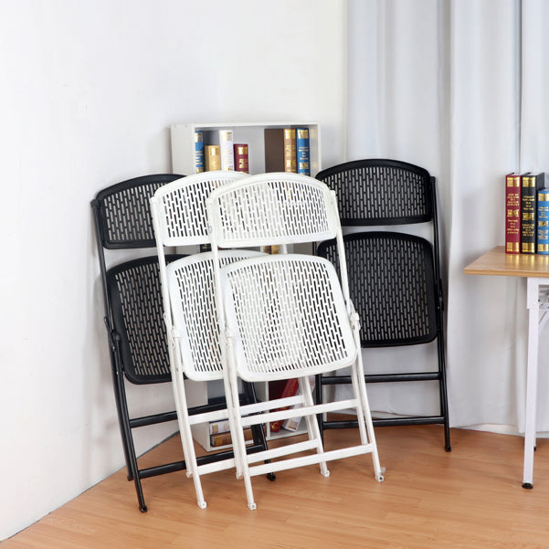 Chaise d'intérieur et d'extérieur moderne en métal et plastique, chaise d'appoint de salle à manger à dossier ouvert sans accoudoirs