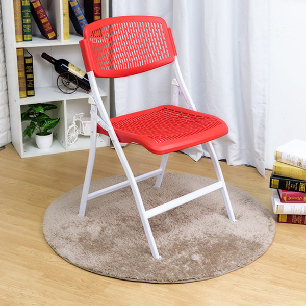Chaise d'intérieur et d'extérieur moderne en métal et plastique, chaise d'appoint de salle à manger à dossier ouvert sans accoudoirs