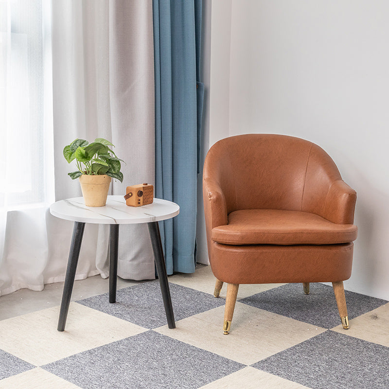 Minimalist Style Upholstered Side Chair Solid Back Arm Single Dining Side Chair for Home