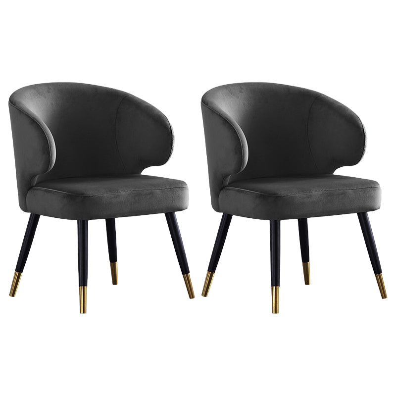Chaises de salle à manger à oreilles de style moderne Chaises de salle à manger rembourrées en velours pour un usage domestique (Ensemble de 2)