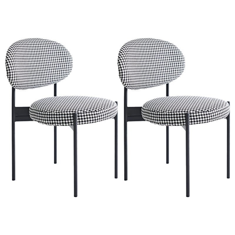 Hedendaagse stijl Open achterkant Dining zijstoel gestoffeerde armloze zijstoelen (set van 2)