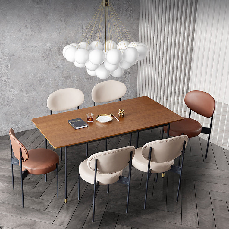 Hedendaagse stijl Open achterkant Dining zijstoel gestoffeerde armloze zijstoelen (set van 2)