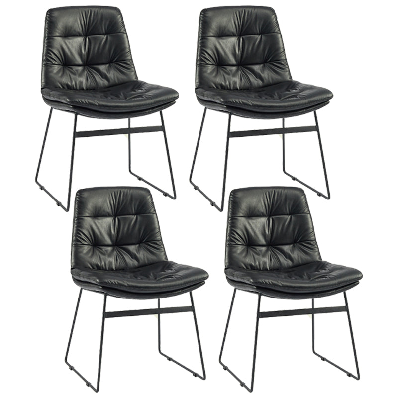 Contemporary Style Metal Dining Chair Dining Side Arm Chair for Kitchen
