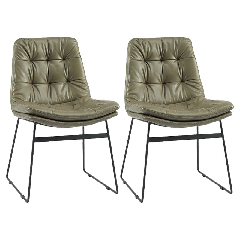 Contemporary Style Metal Dining Chair Dining Side Arm Chair for Kitchen