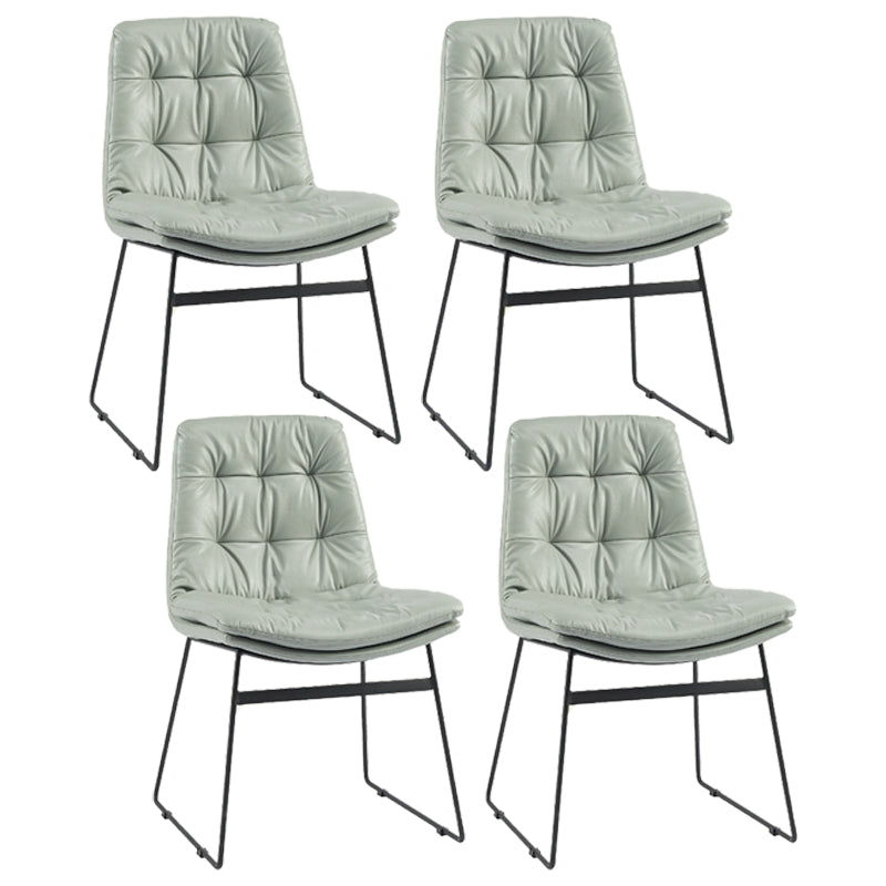 Contemporary Style Metal Dining Chair Dining Side Arm Chair for Kitchen