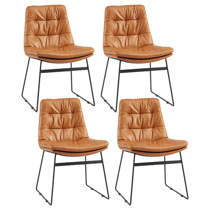 Contemporary Style Metal Dining Chair Dining Side Arm Chair for Kitchen