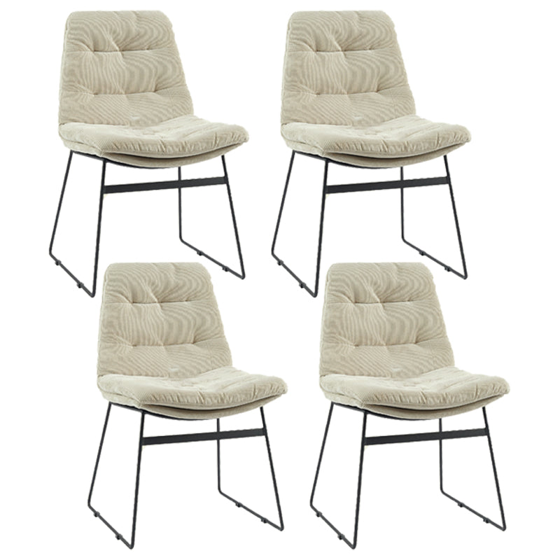 Contemporary Style Metal Dining Chair Dining Side Arm Chair for Kitchen