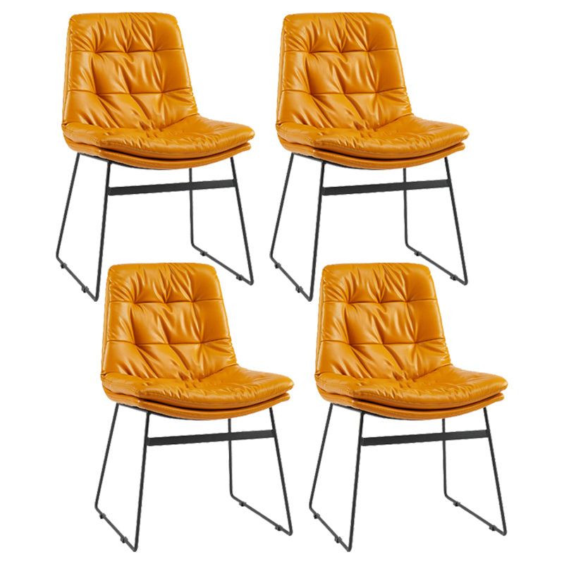 Contemporary Style Metal Dining Chair Dining Side Arm Chair for Kitchen