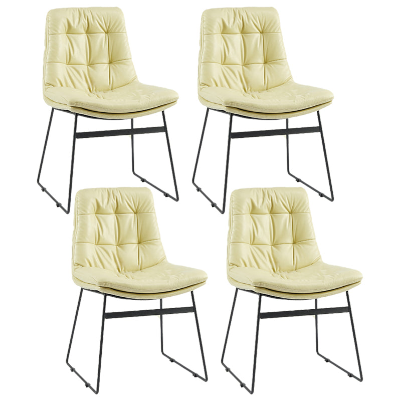 Contemporary Style Metal Dining Chair Dining Side Arm Chair for Kitchen