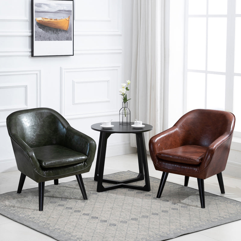 Contemporary Style Upholstered Arm Chair Solid Back Dining Side Chairs for Home Use
