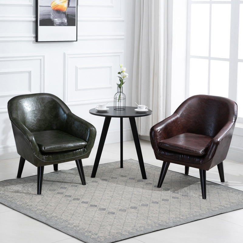 Contemporary Style Upholstered Arm Chair Solid Back Dining Side Chairs for Home Use