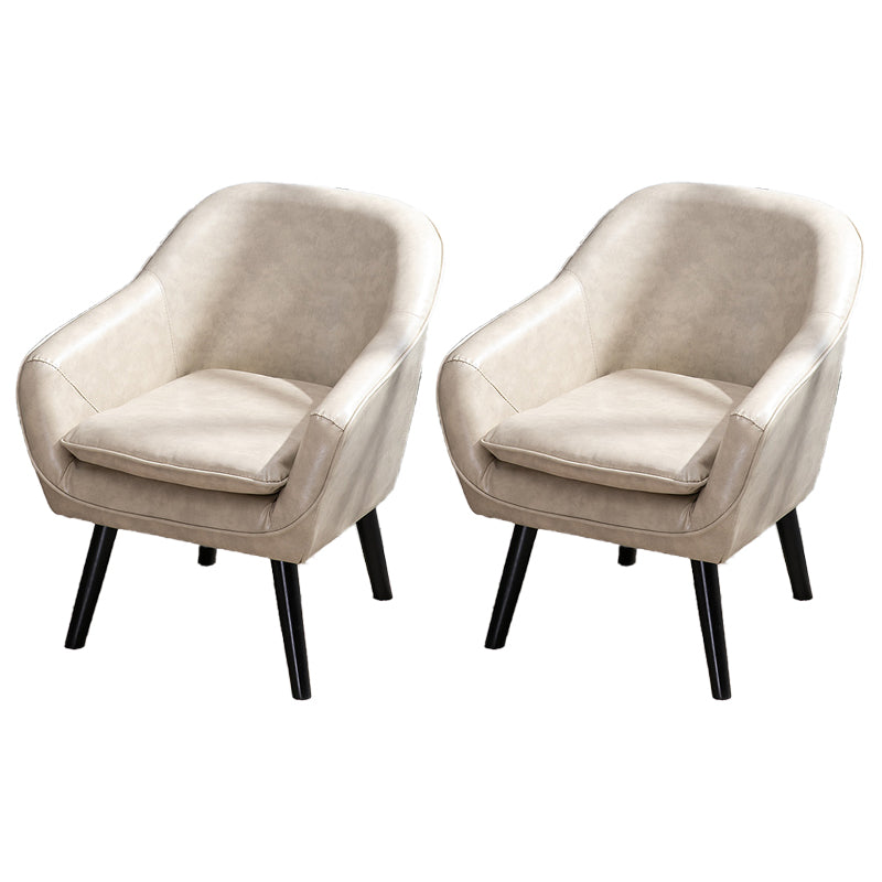 Contemporary Style Upholstered Arm Chair Solid Back Dining Side Chairs for Home Use