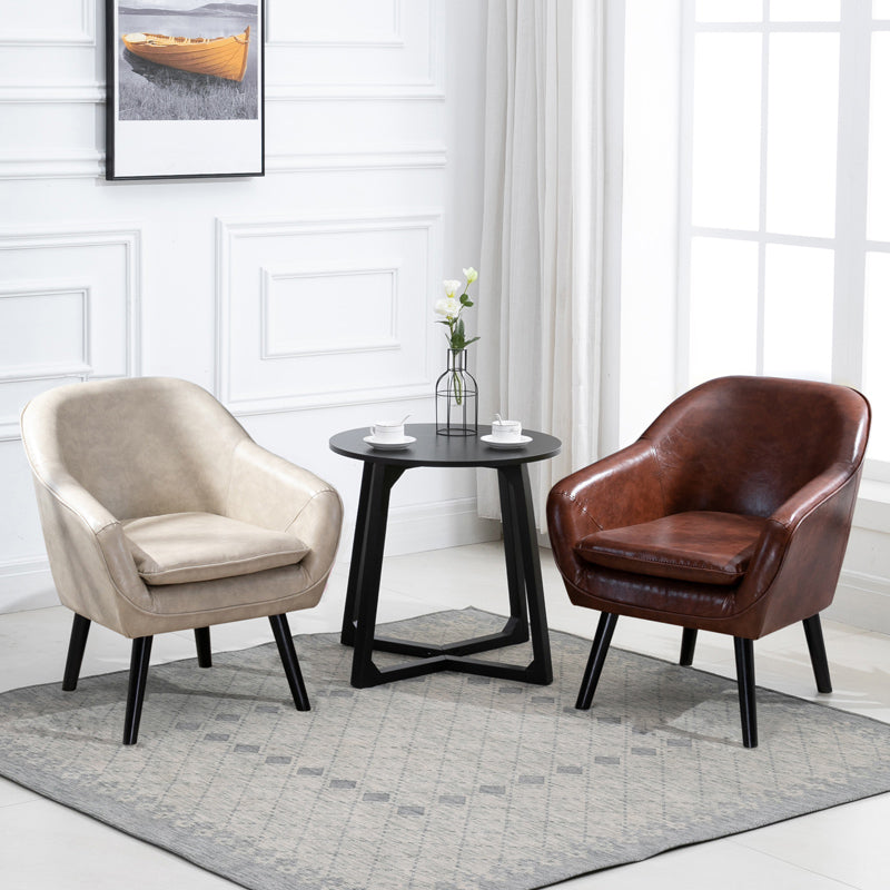 Contemporary Style Upholstered Arm Chair Solid Back Dining Side Chairs for Home Use